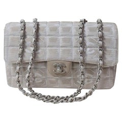 Chanel Pink Fabric Medium CC Logo Travel Line Flap Bag Chanel