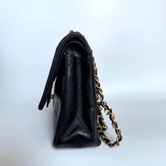 Chanel Classic Flap Vintage Black Lambskin Leather with 24k Gold Hardware 1989-1