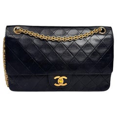 Chanel Classic Flap Vintage Black Lambskin Leather with 24k Gold Hardware Chain