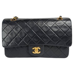 Chanel Classic Flap Vintage Black Lambskin Leather with 24k Gold Hardware