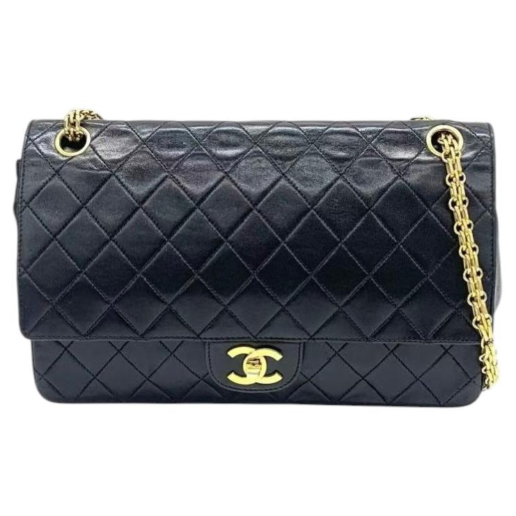 Chanel Classic Flap Vintage Black Lambskin Leather with Gold Hardware Chain