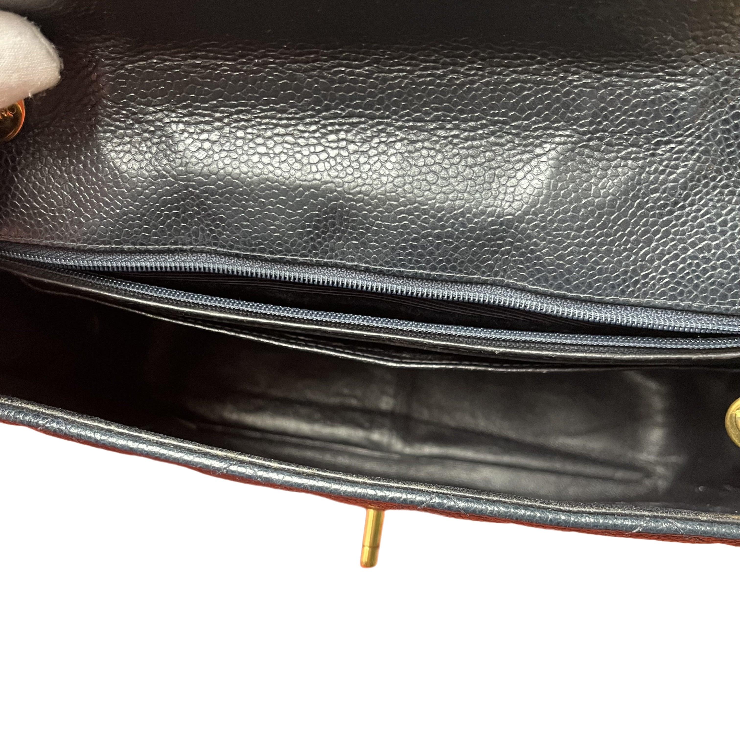 Chanel Classic Flap Vintage Caviar Leather 24k Gold Plated CC Logo, 1994-96 6