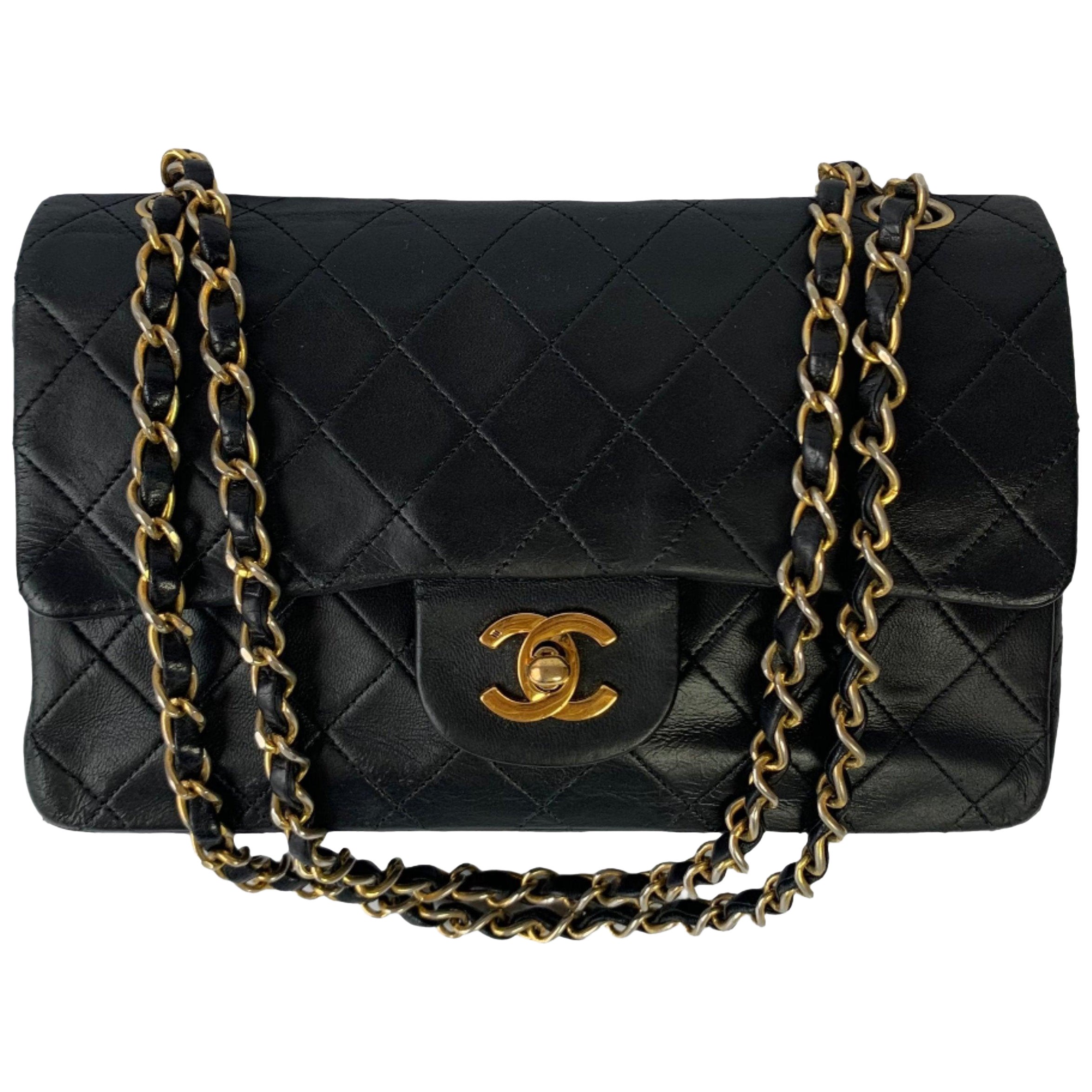 Chanel Classic Flap Vintage Lambskin Leather with 24k Gold Hardware, 1989-1991