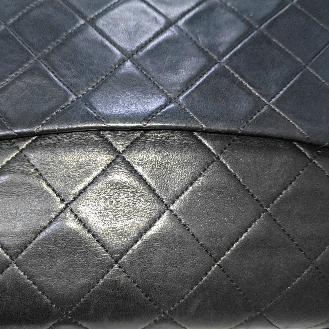 Chanel Classic Flap Vintage Large Black Lambskin Leather with 24k Gold Hardware 8