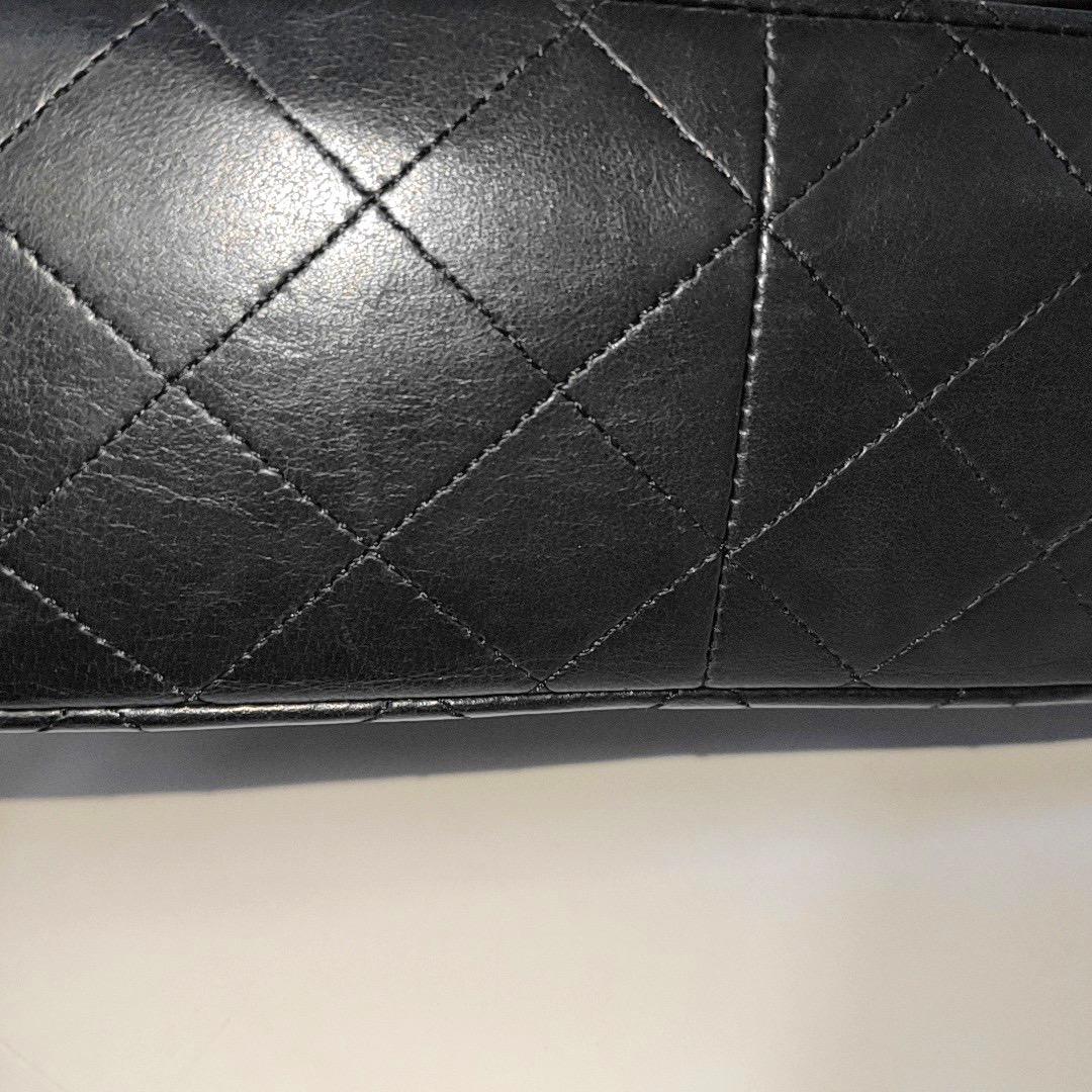Chanel Classic Flap Vintage Large Black Lambskin Leather with 24k Gold Hardware 12
