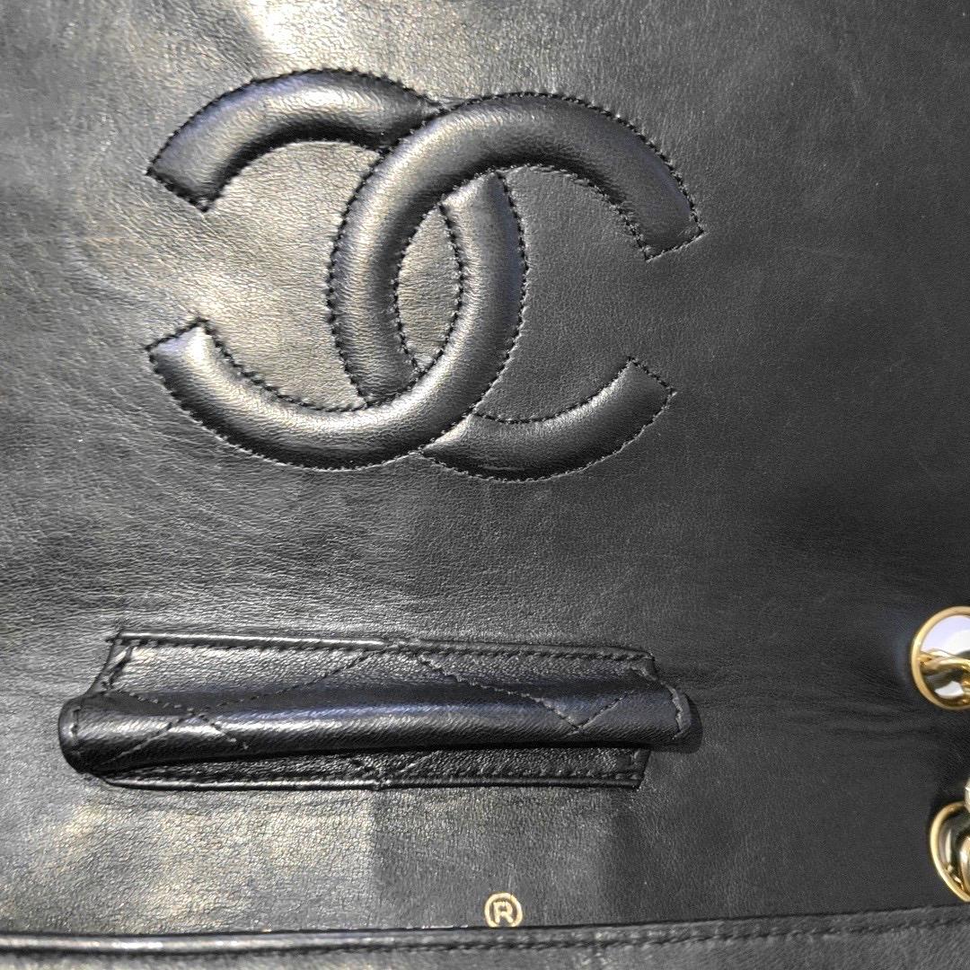 Chanel Classic Flap Vintage Large Black Lambskin Leather with 24k Gold Hardware 1