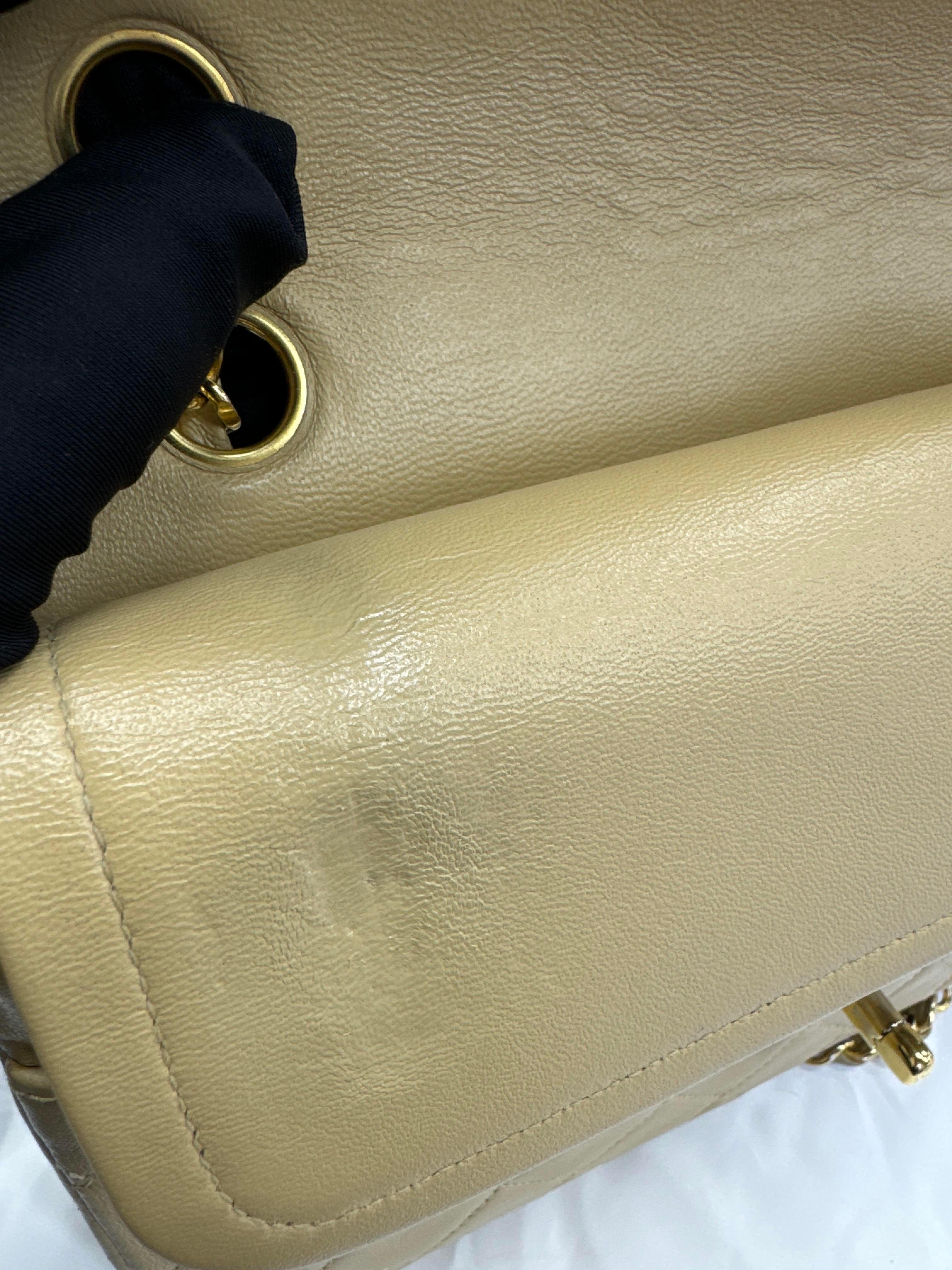 Chanel Classic Flap Vintage Medium Beige Lambskin with 24k Gold HW 1994-96 11