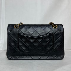 Chanel Classic Flap Vintage Medium Black Lambskin Leather 24k Gold Hardware 1994