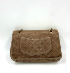 Chanel Classic Flap Vintage Medium Brown Suede Leather with 24k Gold HW, 1991-19