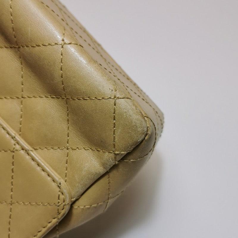 Chanel Classic Flap Vintage Mini Beige Calfskin Bi-color Acrylic Strap Crossbody 11