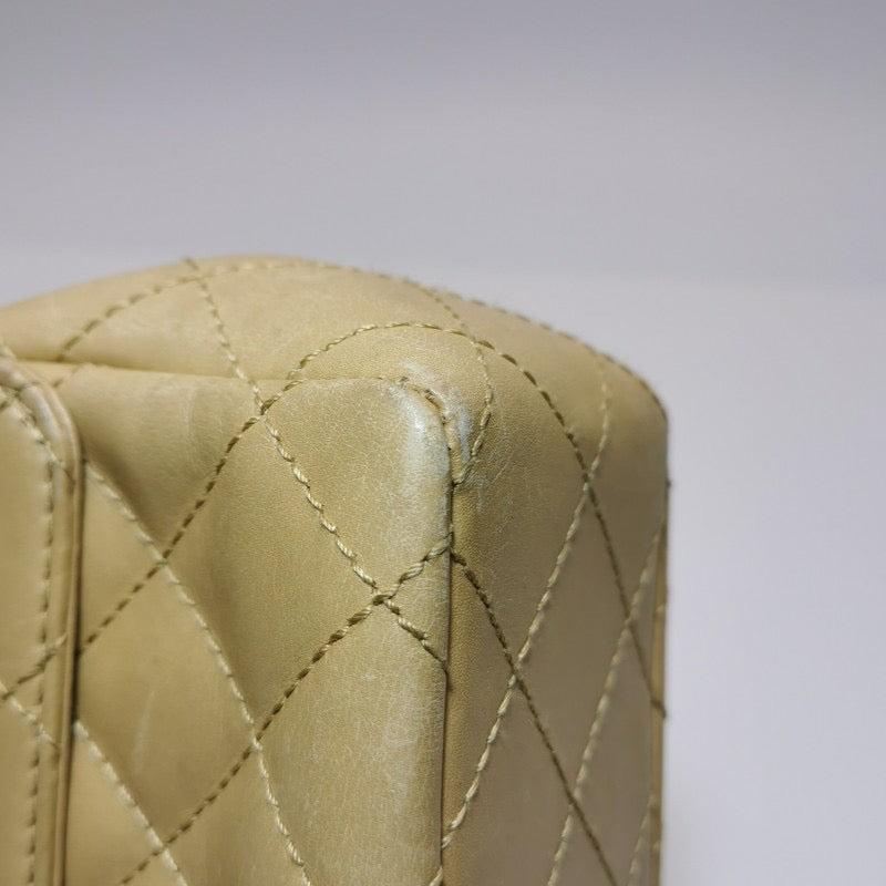 Chanel Classic Flap Vintage Mini Beige Calfskin Bi-color Acrylic Strap Crossbody 12