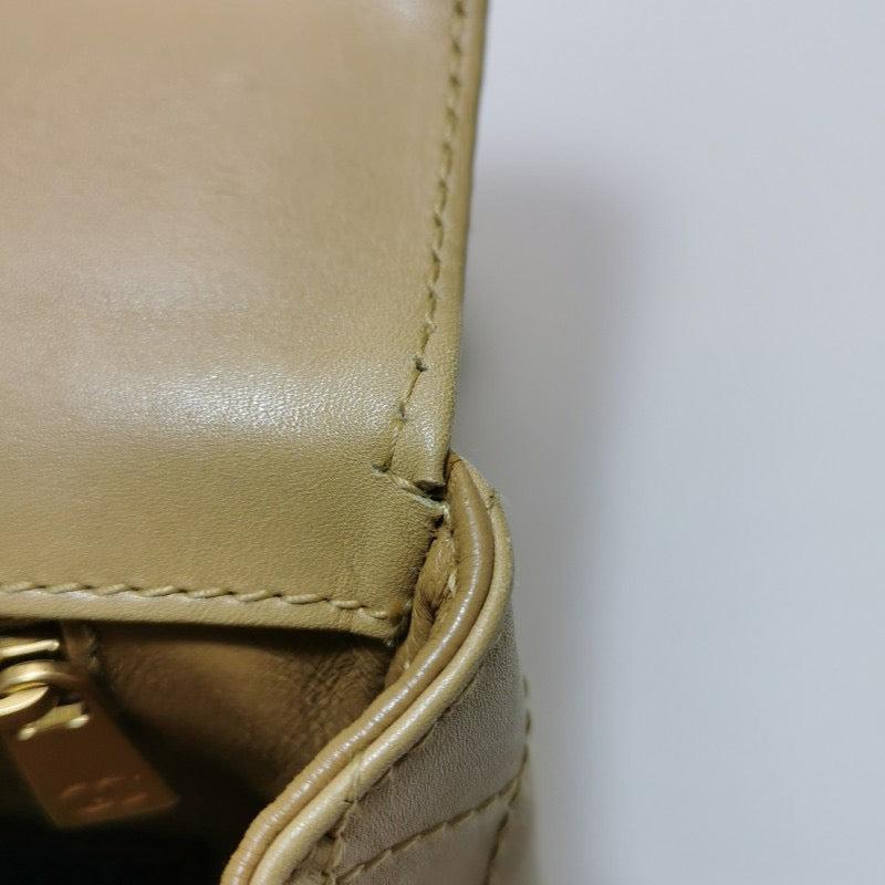 Chanel Classic Flap Vintage Mini Beige Calfskin Bi-color Acrylic Strap Crossbody 13