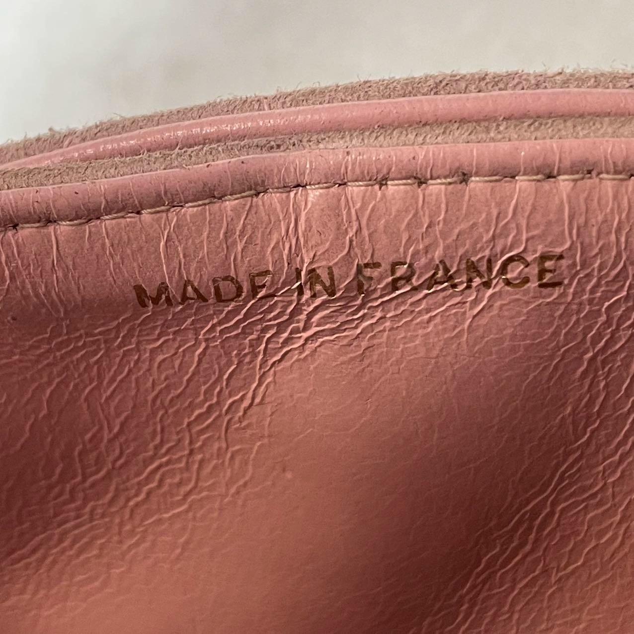 Brown Chanel Classic Flap Vintage Small Pink Suede Leather with 24k Gold HW, 1991-1994 For Sale