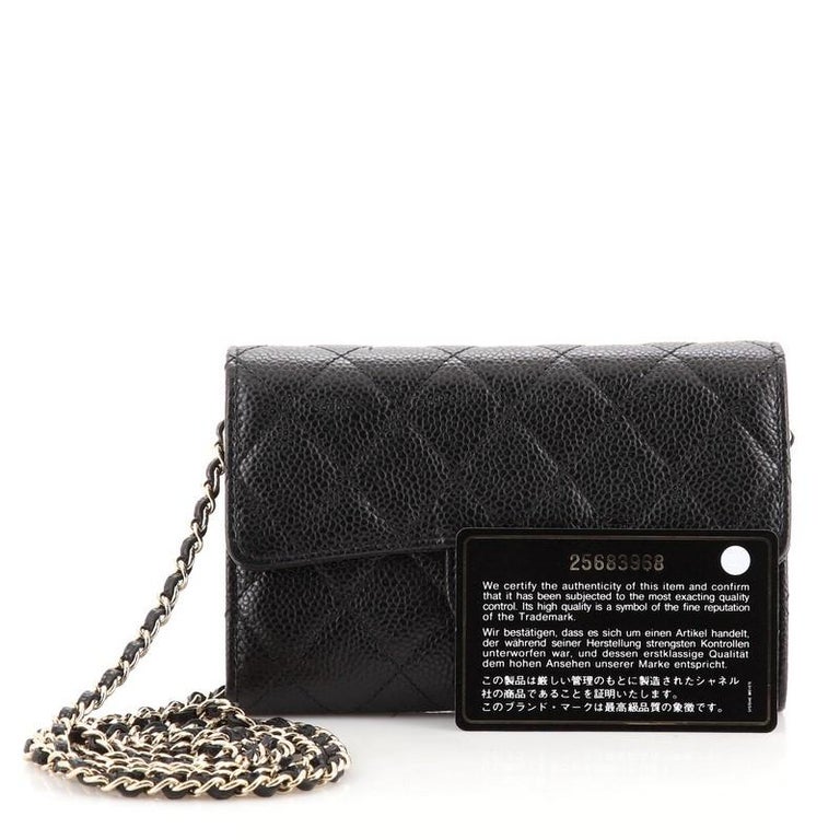 Chanel Classic Flap Wallet Crossbody Bag Quilted Caviar Mini at