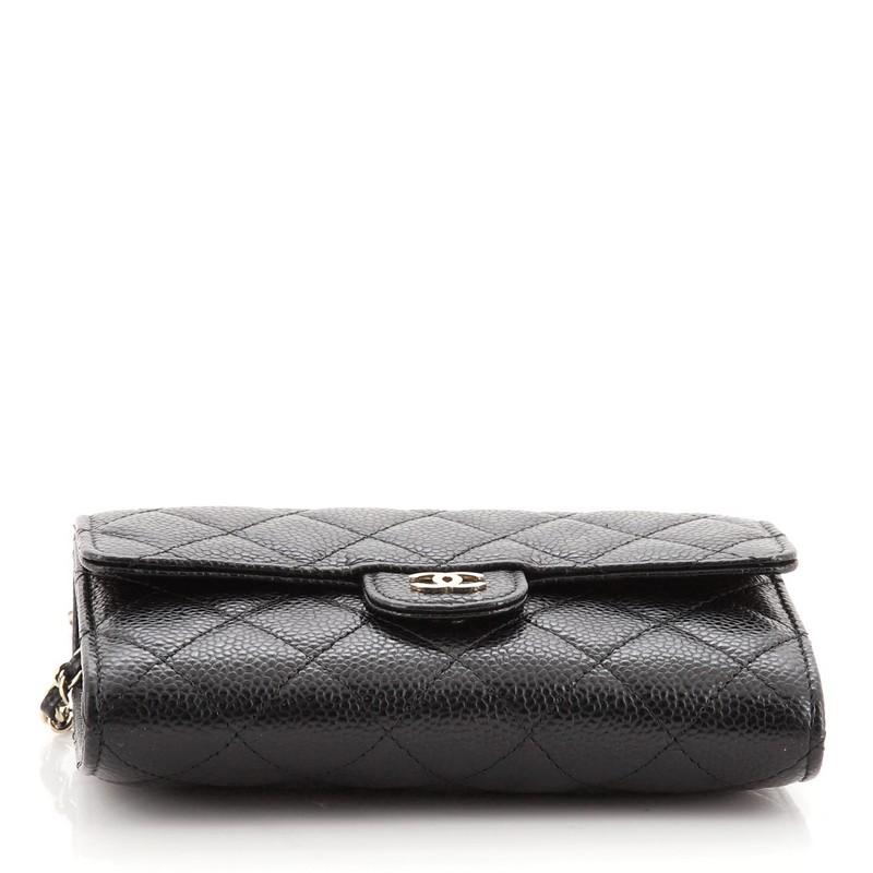 Women's or Men's Chanel Classic Flap Wallet Crossbody Bag Quilted Caviar Mini