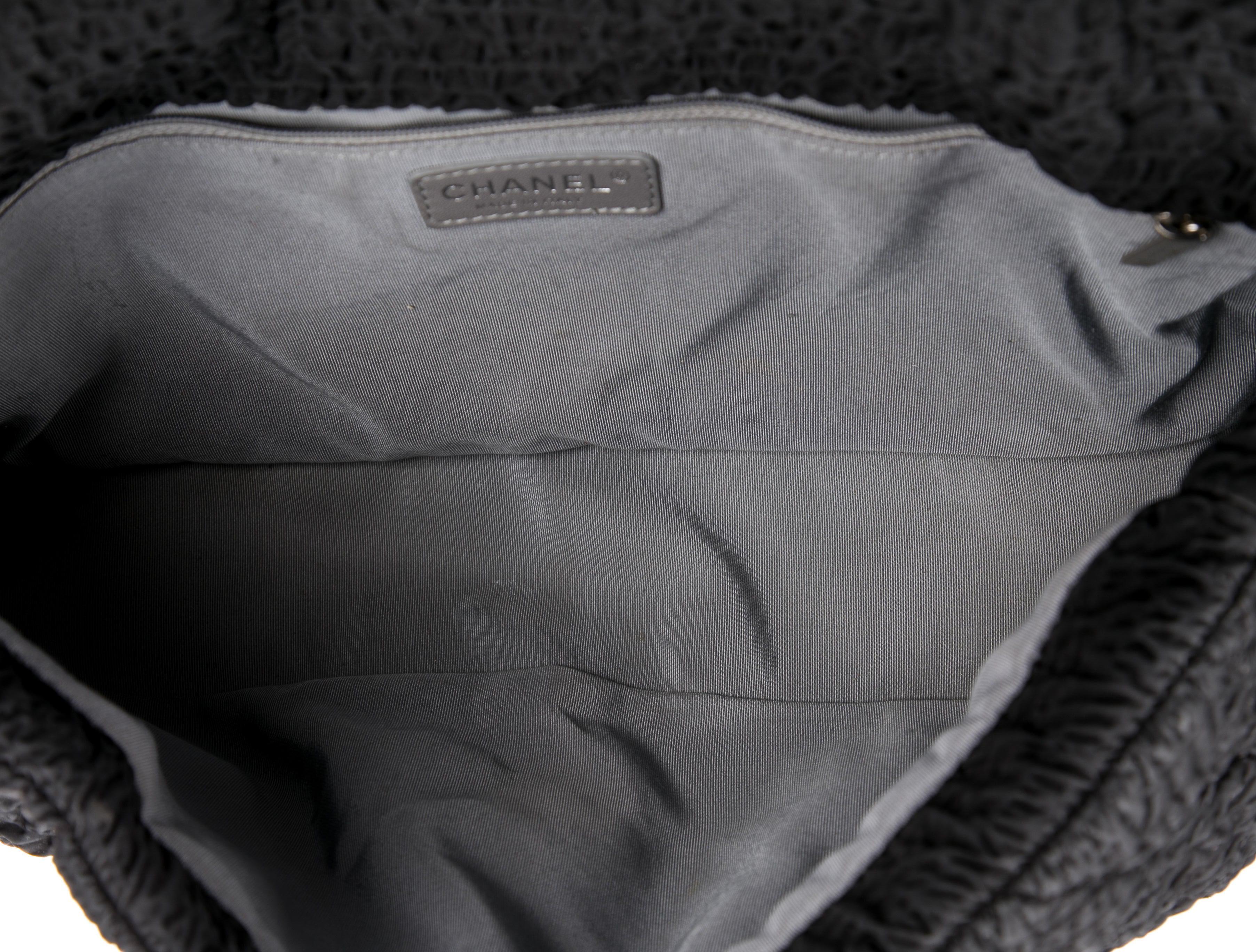 Chanel Classic Flap XL Large Plush Textured Black Microfiber Nylon Shoulder Bag For Sale 2