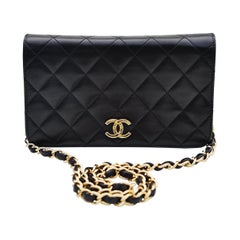 Chanel Classic Full Flap Tasche Gestepptes Lammfell Klein
