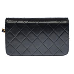 Chanel Classic Full Flap Mini shoulder bag in black quilted leather and GHW