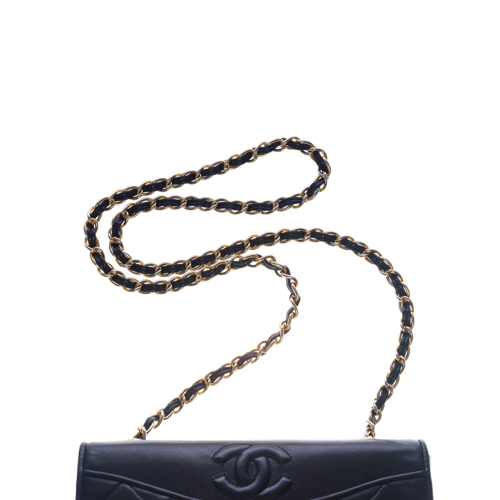 Chanel Classic Full Flap Pockets shoulder bag in black quilted leather and GHW 2