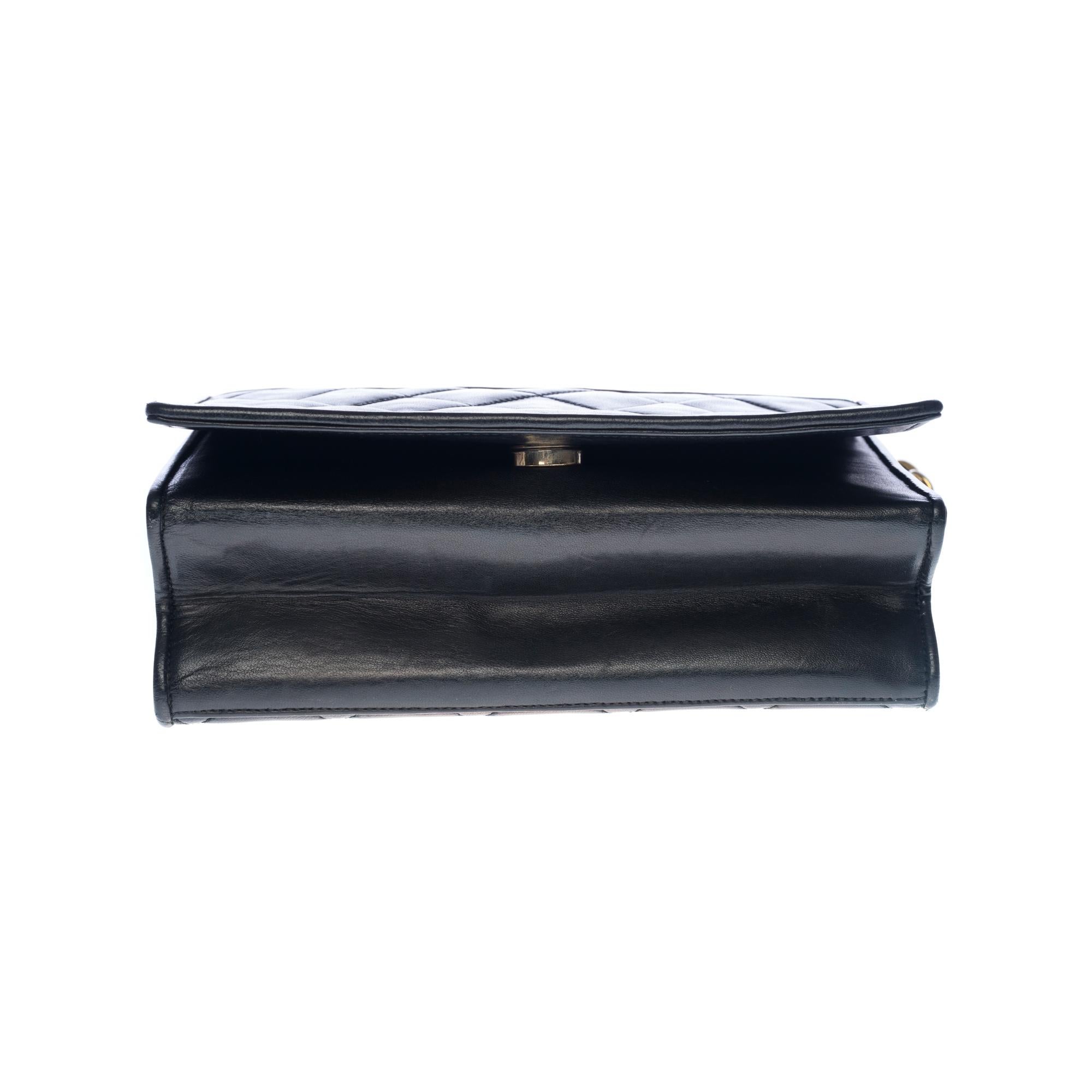 Chanel Classic Full Flap Pockets shoulder bag in black quilted leather and GHW 3