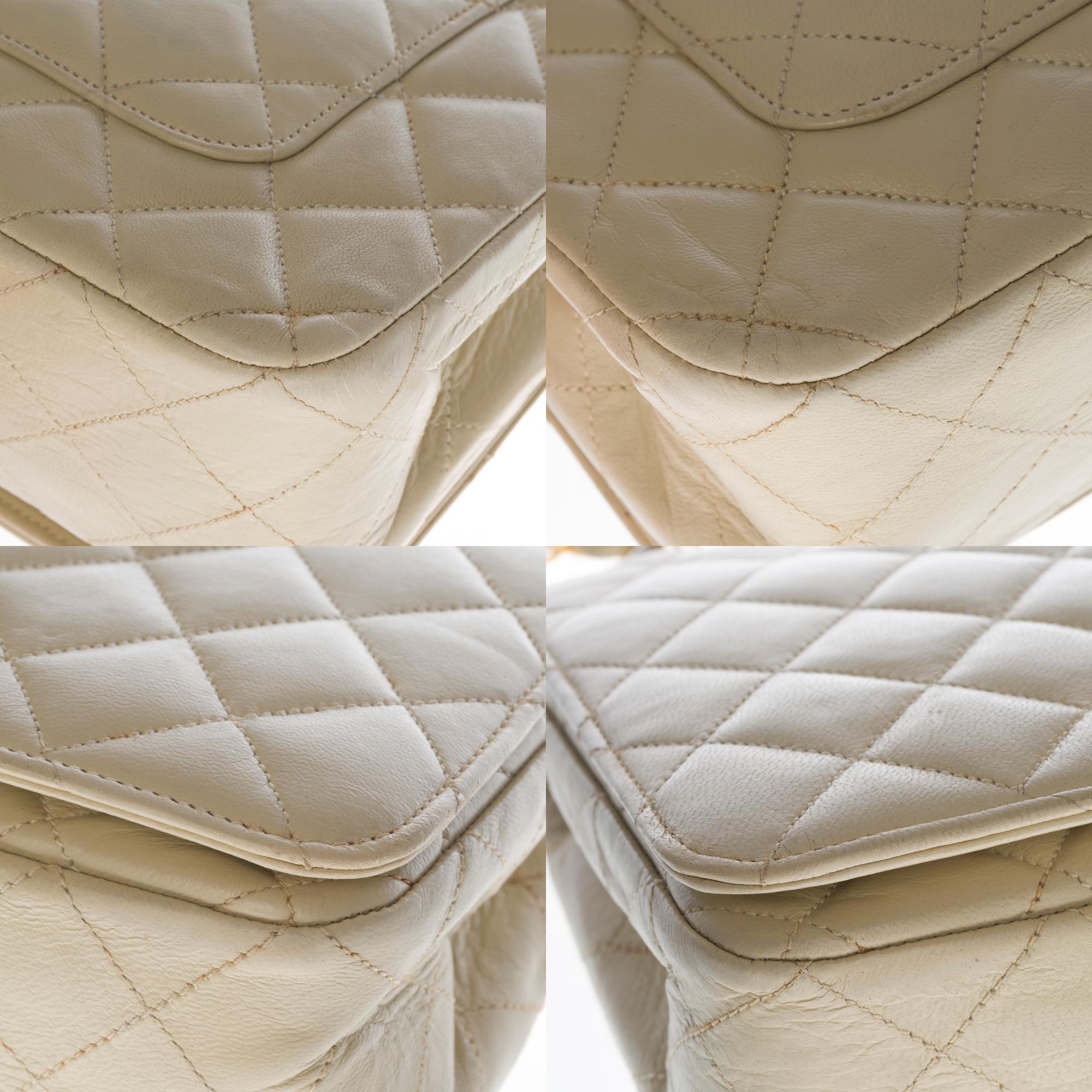 Chanel Classic Full Flap shoulder bag in beige quilted leather and GHW 2