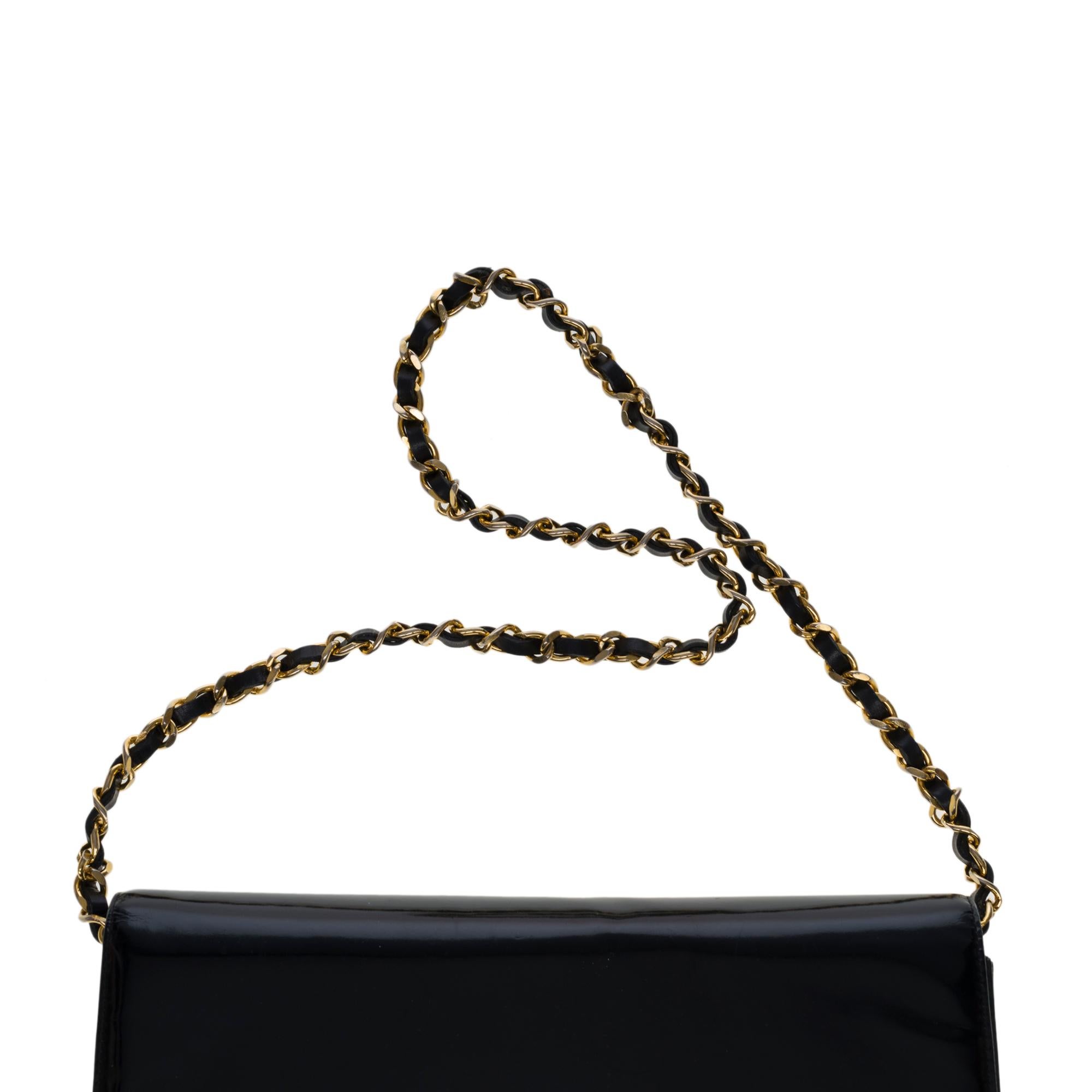 Chanel Classic Full Flap shoulder bag in black patent leather, GHW 2
