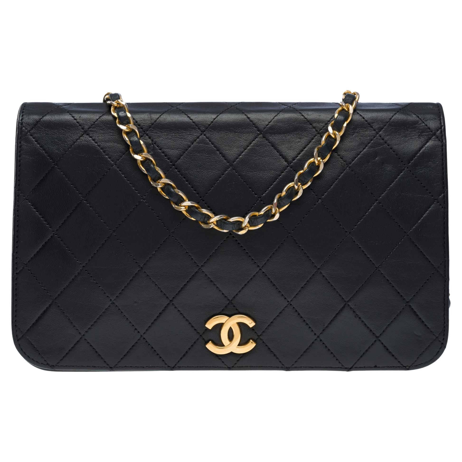 Chanel Classic Full Flap shoulder bag in black quilted lambskin