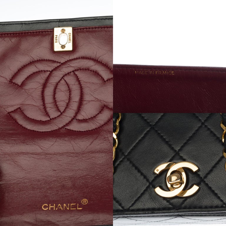 Women's Chanel Classic Full Flap shoulder bag in black quilted leather and GHW For Sale