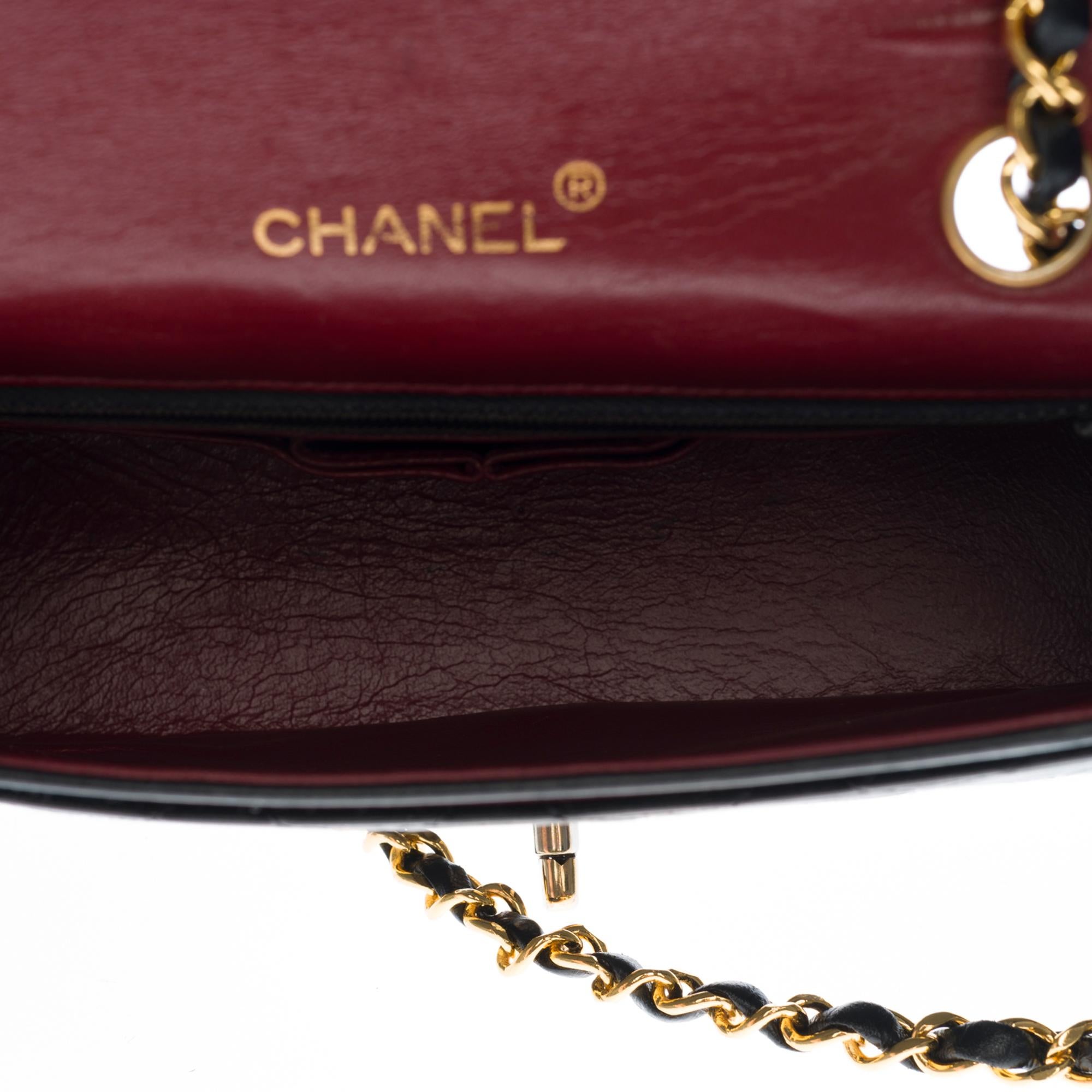 Black Chanel Classic Full Flap shoulder bag in black quilted leather and GHW