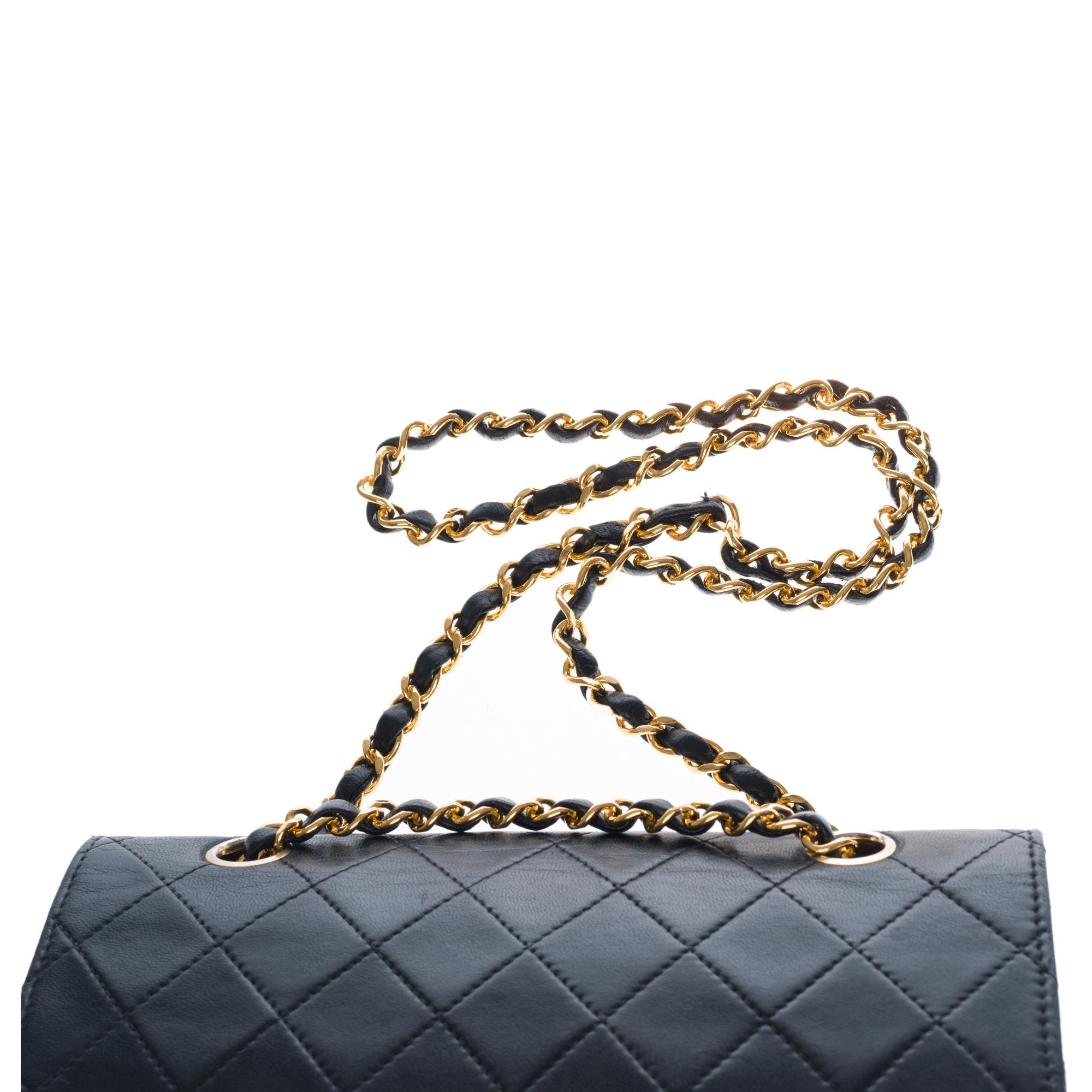 Chanel Classic Full Flap shoulder bag in black quilted leather and GHW In Good Condition In Paris, IDF