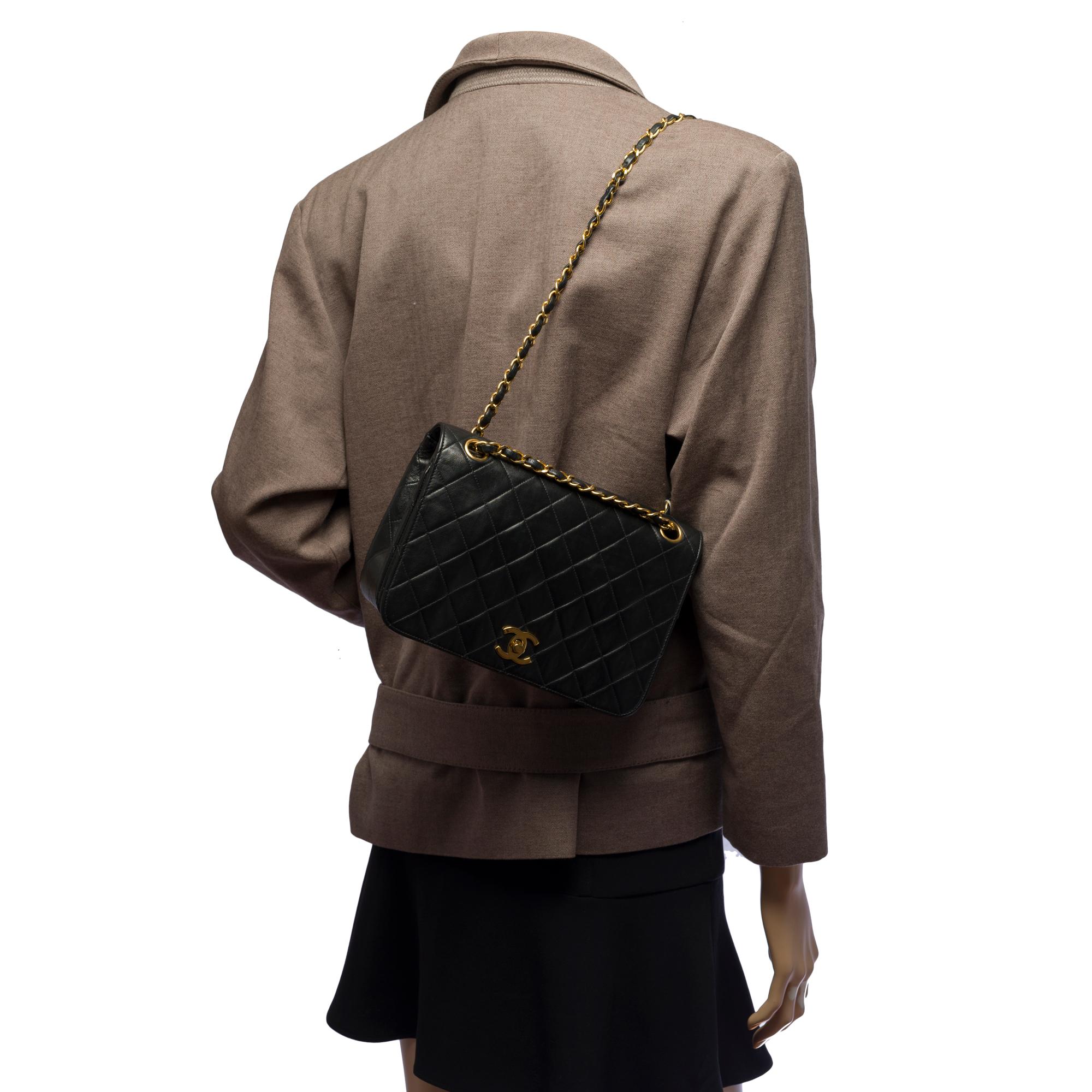 Chanel Classic Full Flap shoulder bag in black quilted leather and gold hardware 5