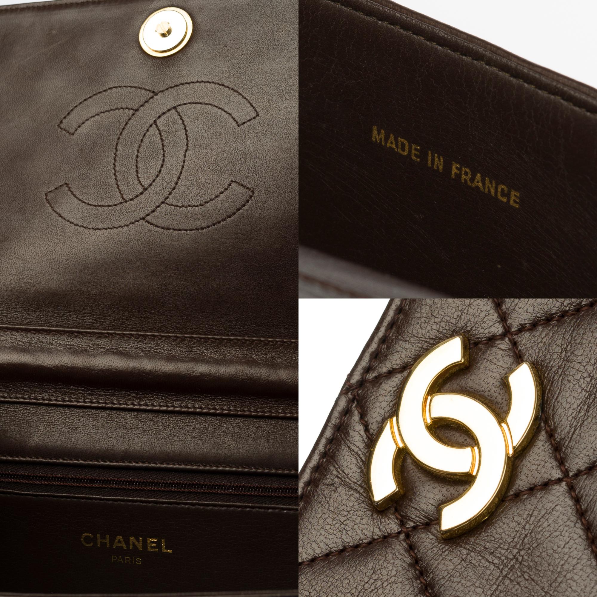 chanel brown flap