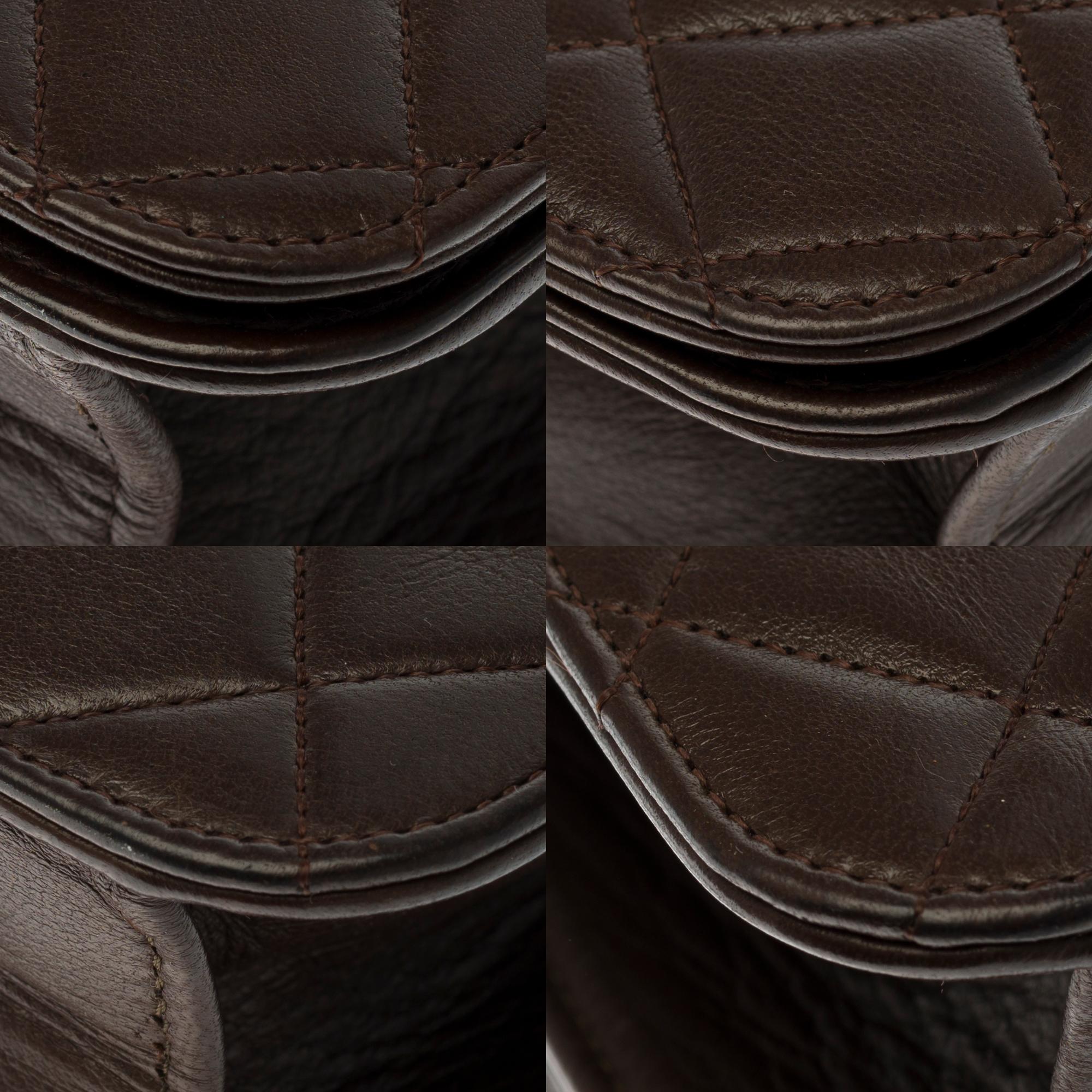 Chanel Classic Full Flap shoulder bag in brown quilted leather and gold hardware 1