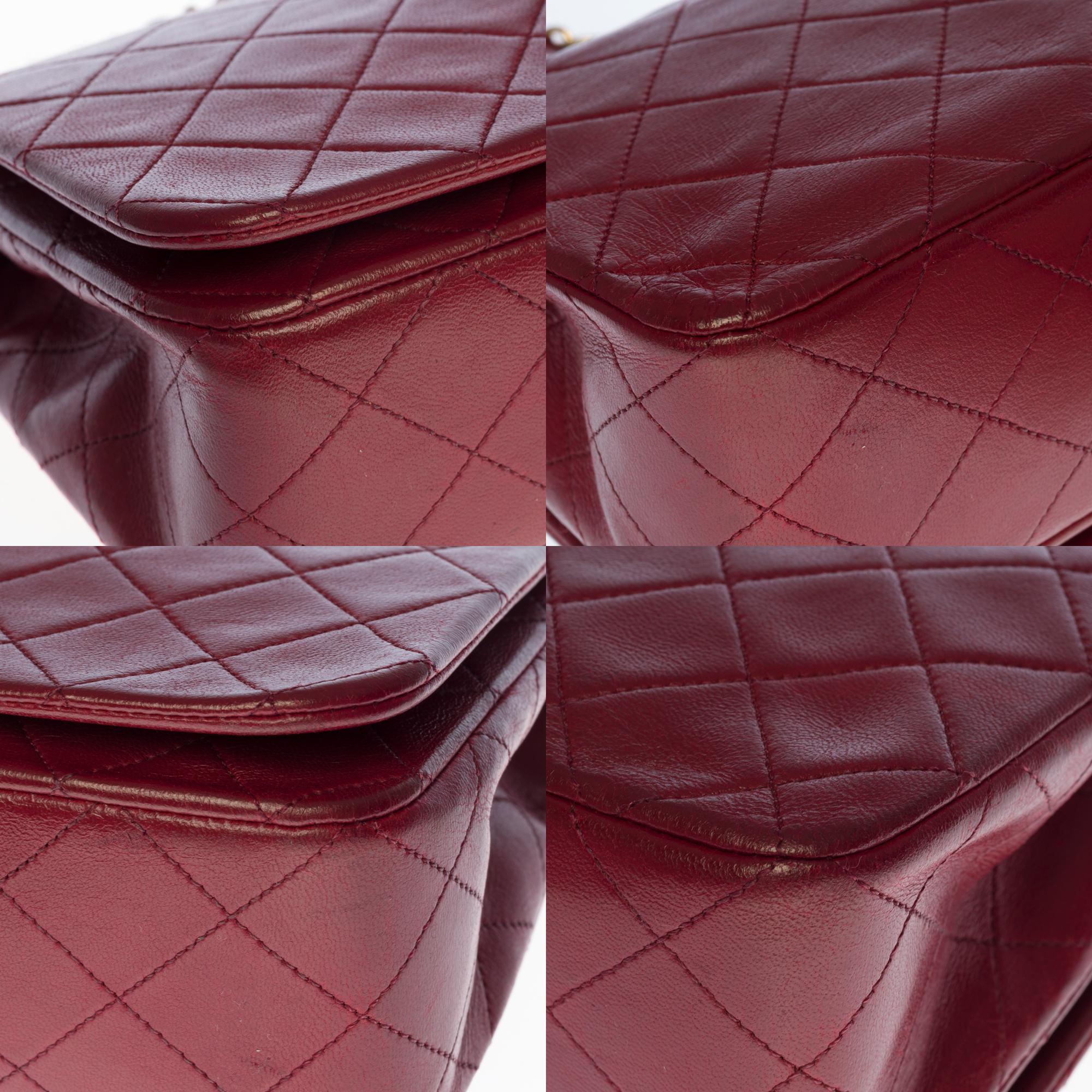 Chanel Classic Full Flap Umhängetasche aus weinrotem gestepptem Leder und GHW 5
