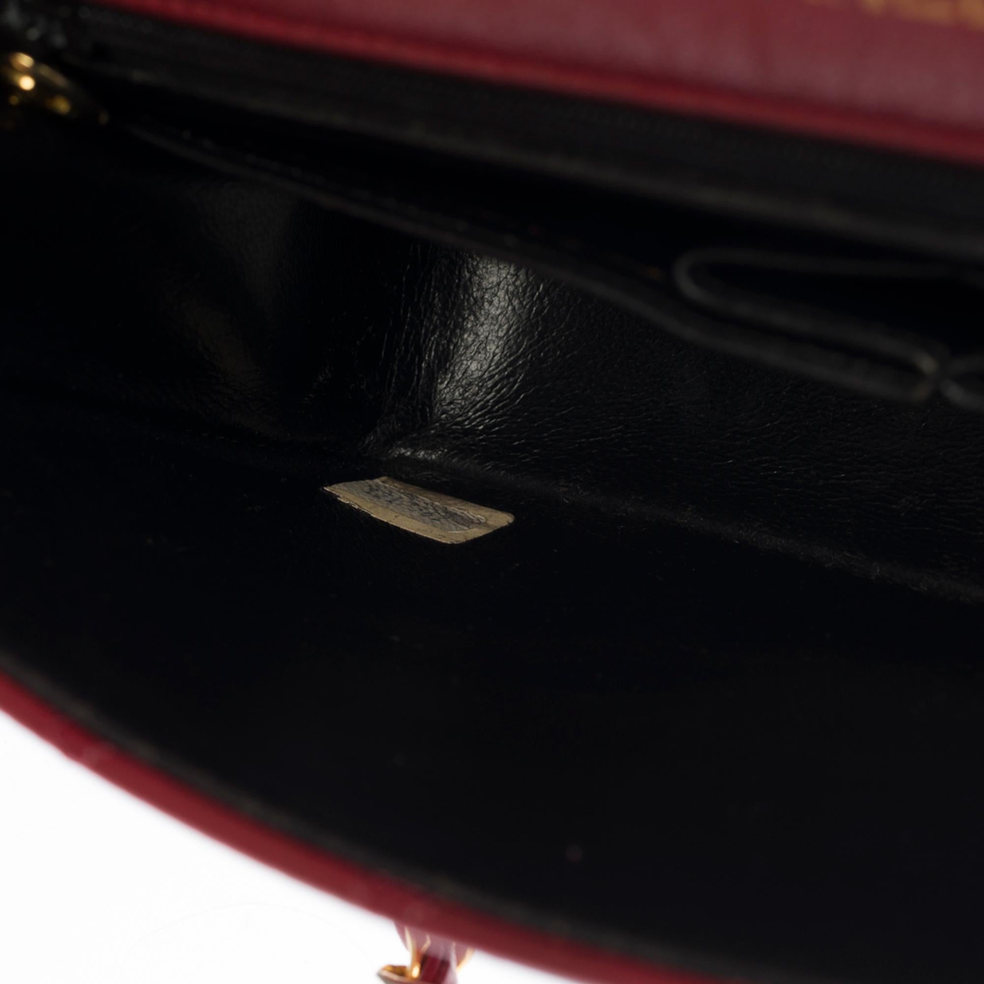 Chanel Classic Full Flap Umhängetasche aus weinrotem gestepptem Leder und GHW 1
