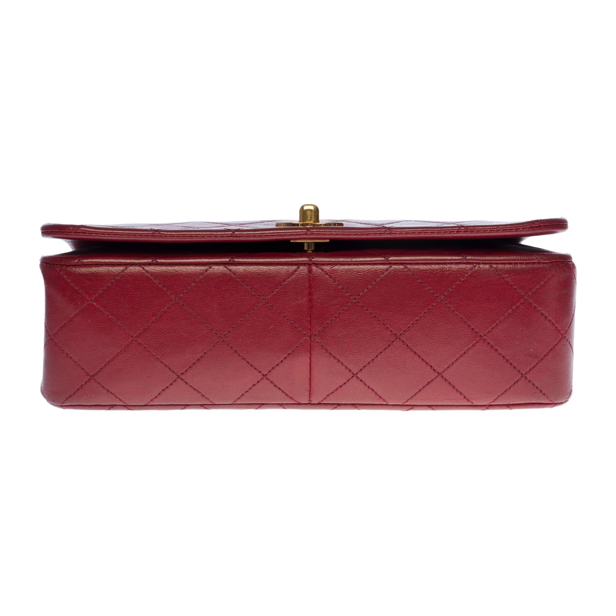 Chanel Classic Full Flap Umhängetasche aus weinrotem gestepptem Leder und GHW 4