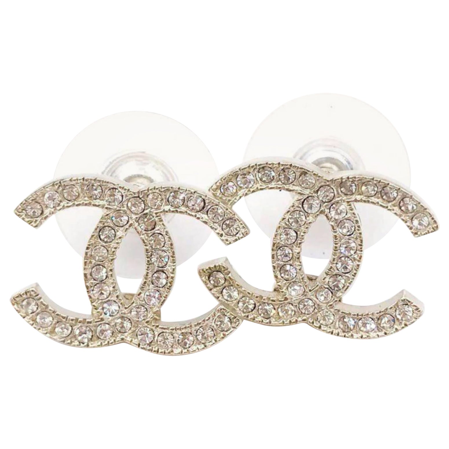 Chanel - Boucles d
oreilles classiques en or et cristal CC Moscova