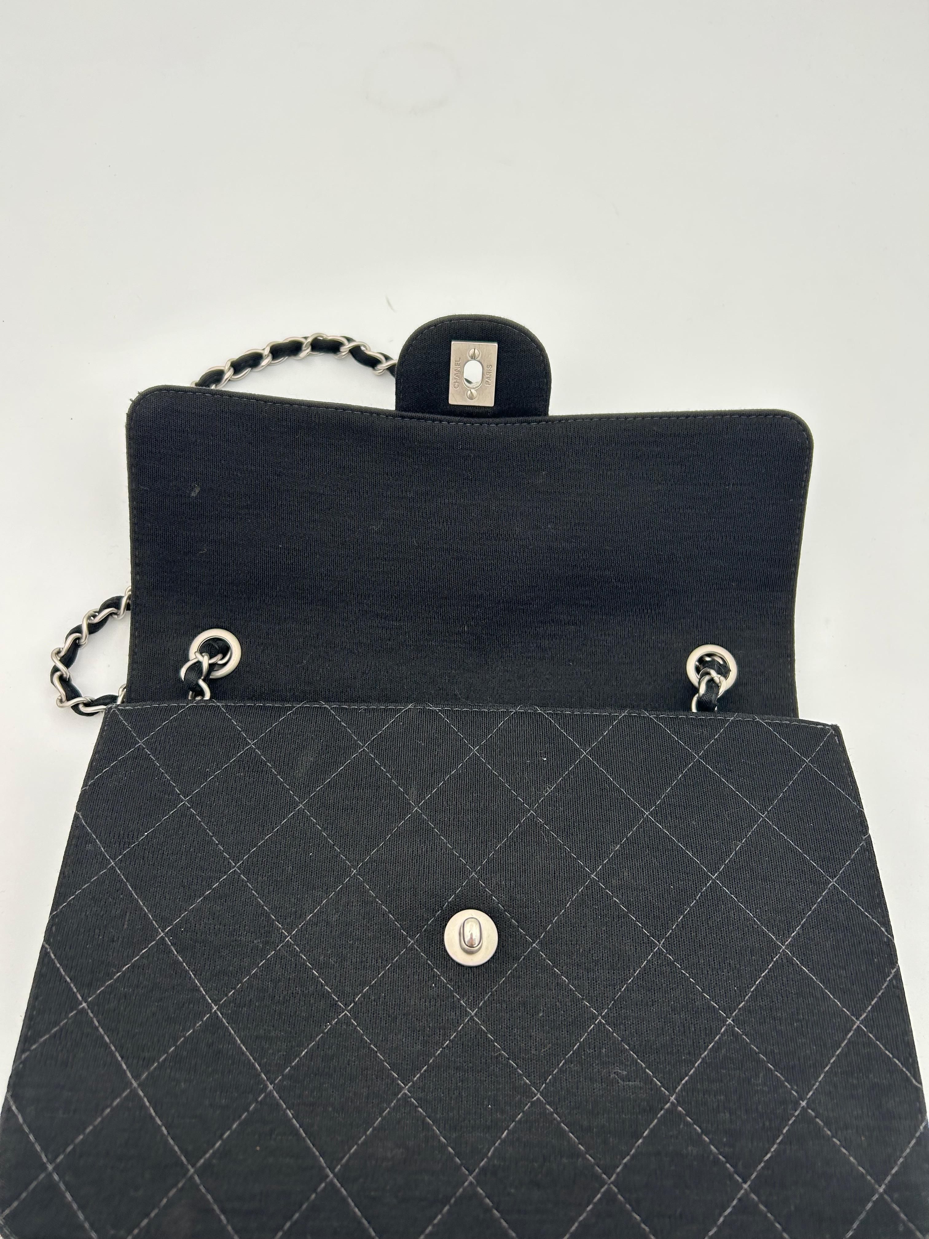 Chanel Classic Jersey Bag Silver Hardware 1998 For Sale 9