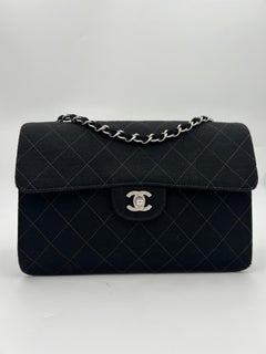 Chanel Classic Jersey Bag Silver Hardware 1998