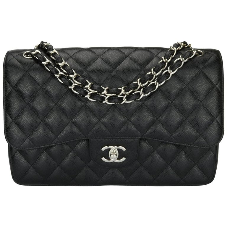 Chanel 23c White Caviar Small Classic Double Flap Bag