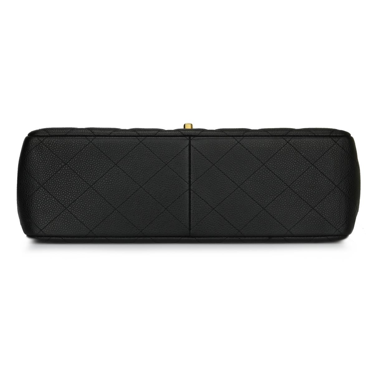 CHANEL Classic Jumbo Double Flap Black Caviar with Gold Hardware 2012 3