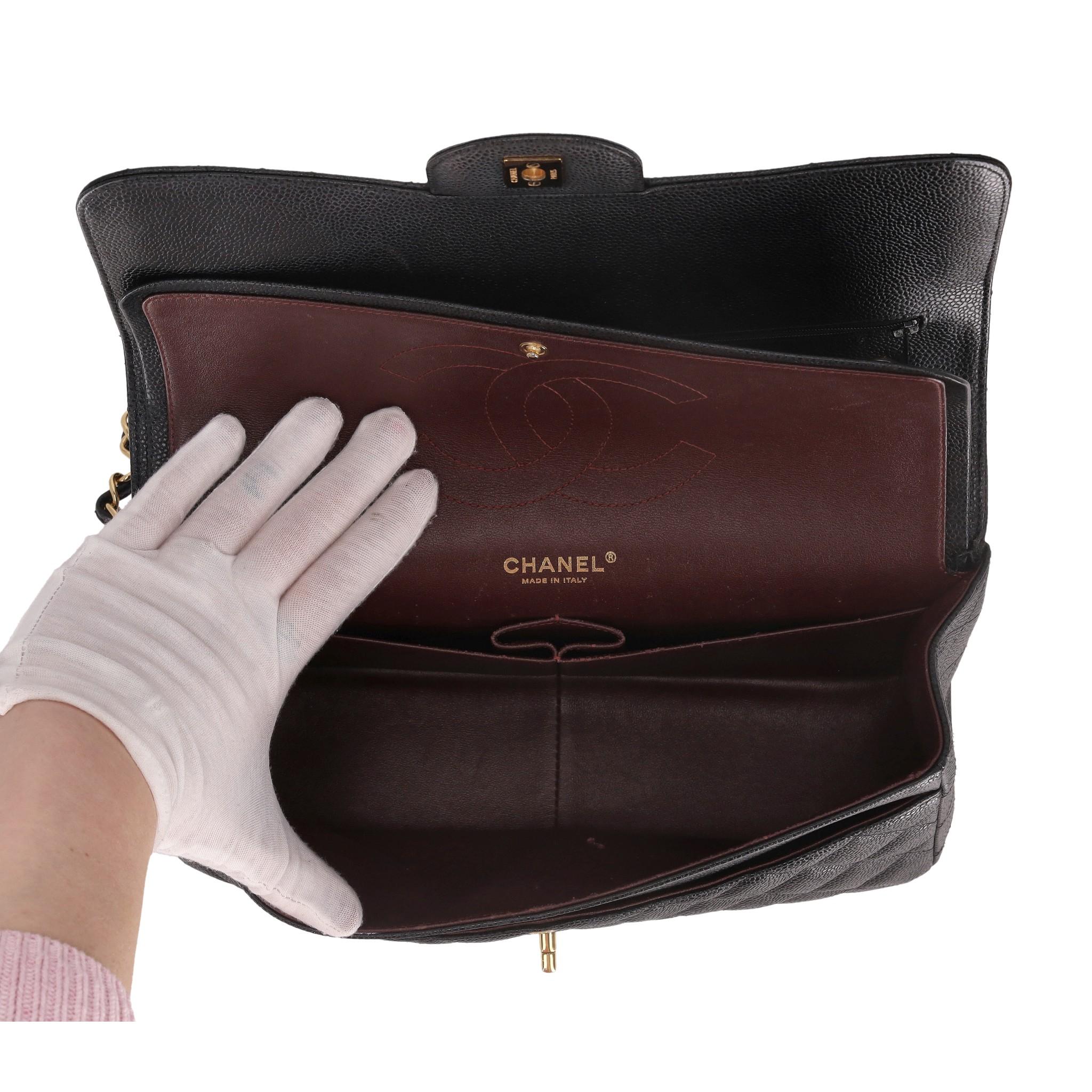 Chanel Classic Jumbo Bolso Doble Solapa Piel Caviar en venta 2