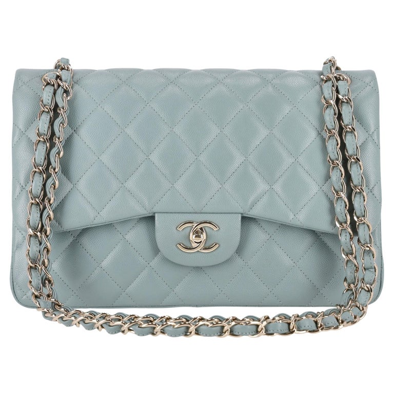 Chanel Classic Jumbo Doppelklappe Kaviar Lederhandtasche im