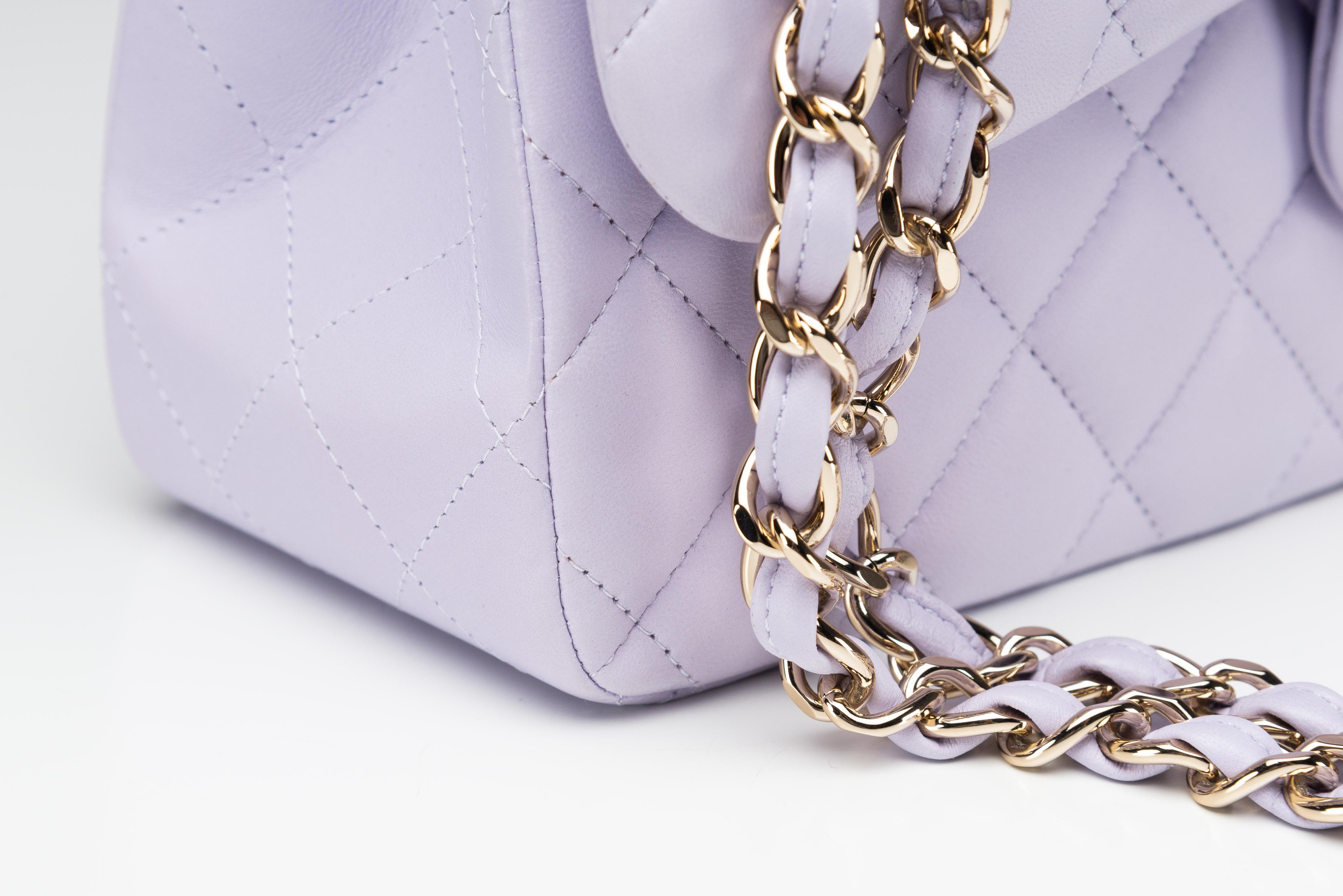 Chanel Classic Jumbo NEW Lambskin Lilac RARE Silver Hardware 7