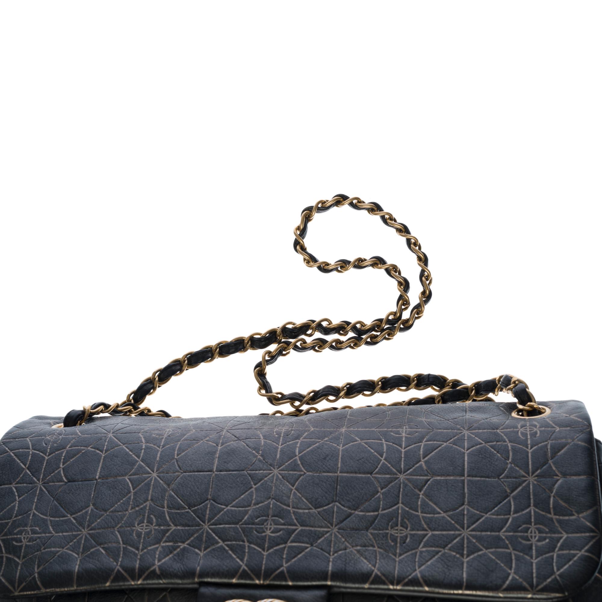 Chanel Classic Jumbo shoulder bag in embossed metallic lambskin leather, GHW 2