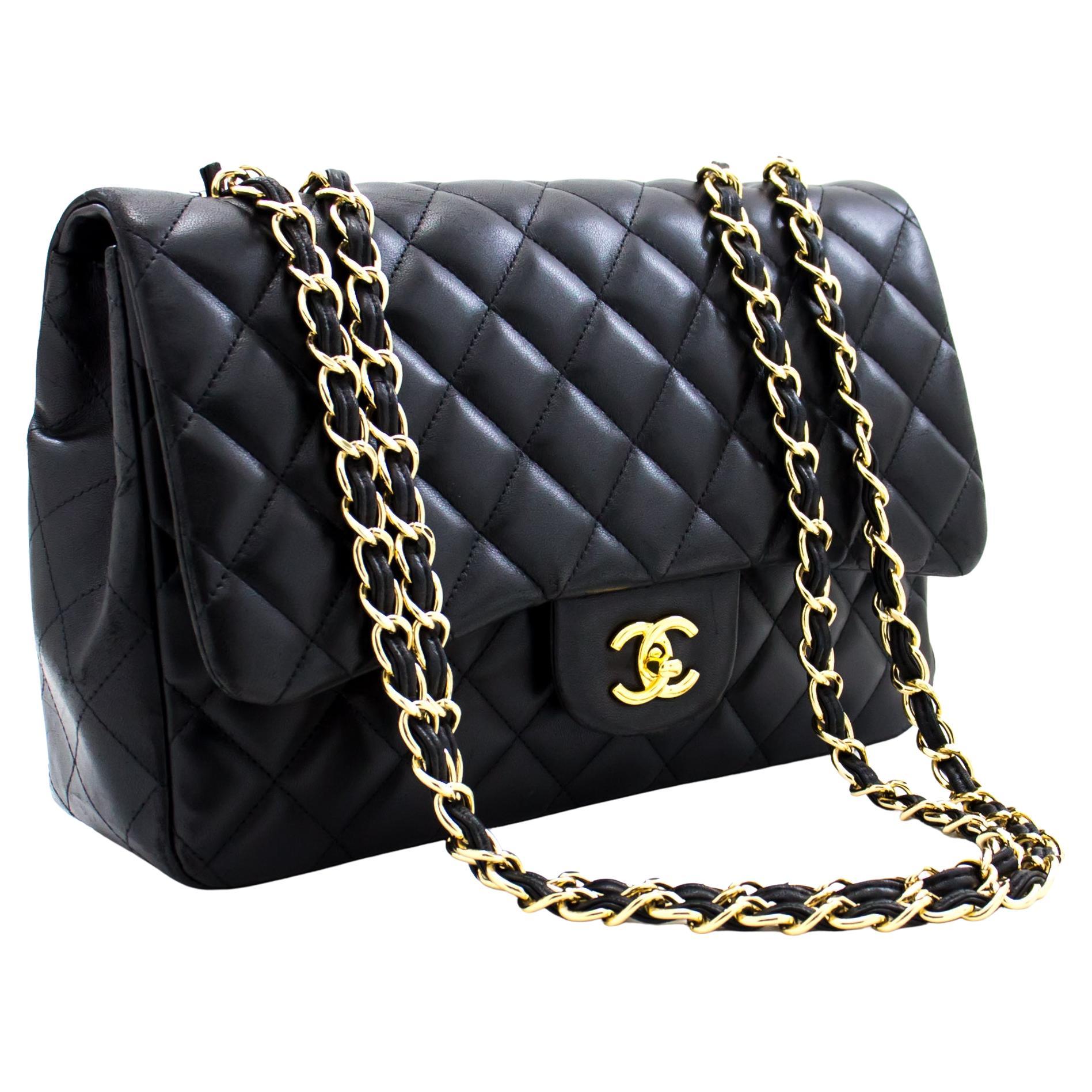 CHANEL Classic Large 11 Chain Shoulder Bag Flap Lambskin Black For Sale at  1stDibs  chanel large lambskin chain shoulder bag, chanel black shoulder  bag with gold chain