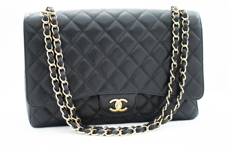CHANEL Classic Large 13 Caviar Grained Calfskin Flap Shoulder Bag at  1stDibs