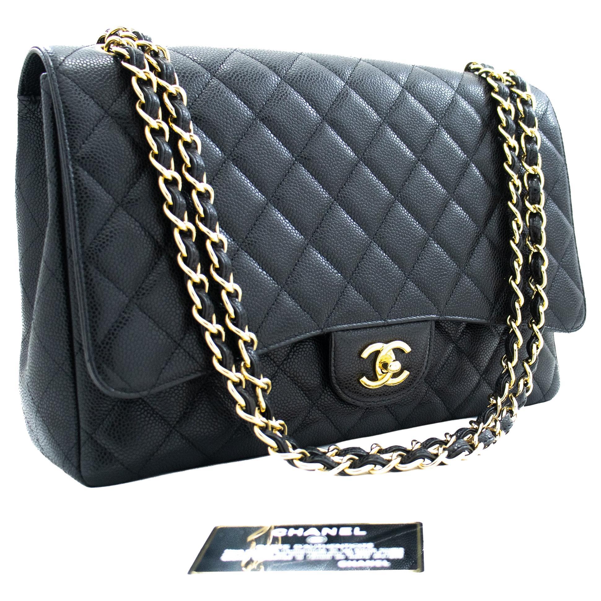 CHANEL Classic Large 13 Caviar Grained Calfskin Flap Shoulder Bag at  1stDibs