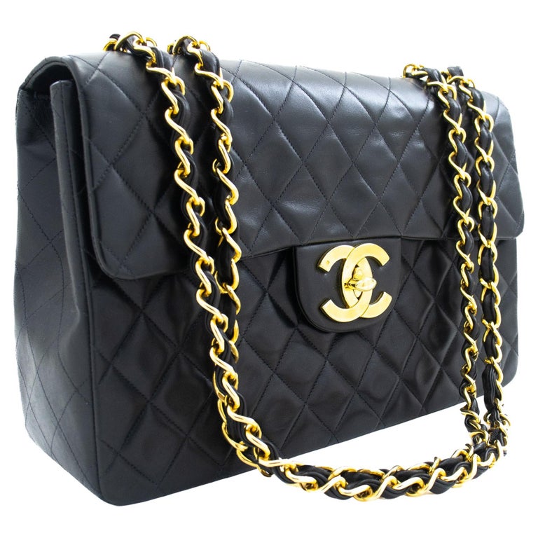 CHANEL Classic Large 13 Chain Flap Shoulder Bag Lambskin Black For Sale at  1stDibs