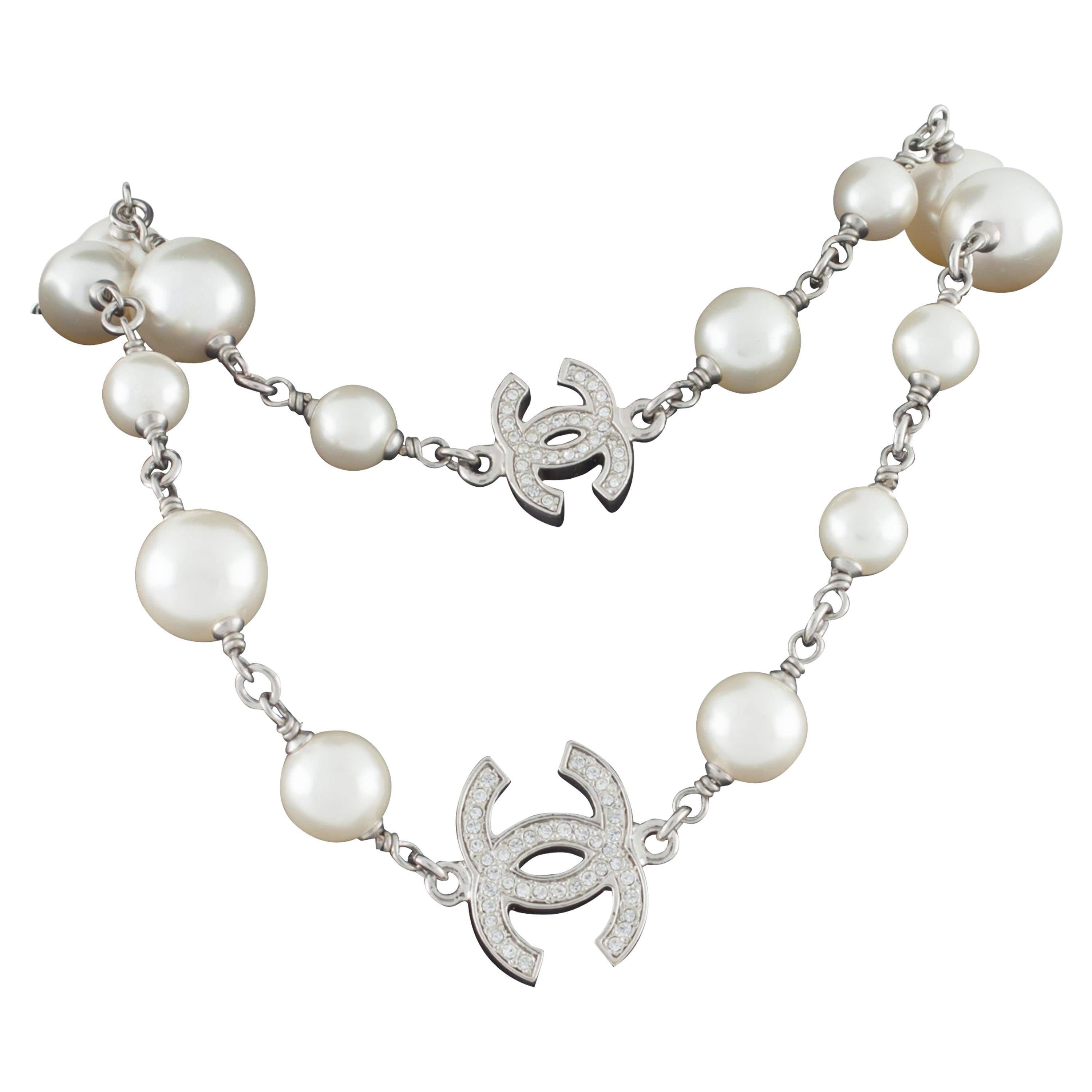 mens chanel pearl necklace vintage